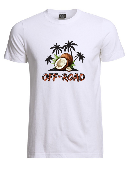 Off-Road Adventure Printed Round Neck T-Shirt – White Colour